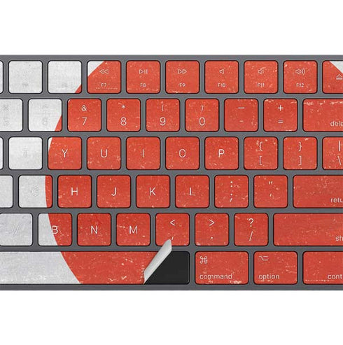 Japanese Flag Distressed Magic Keyboard with Numeric Keypad Skin